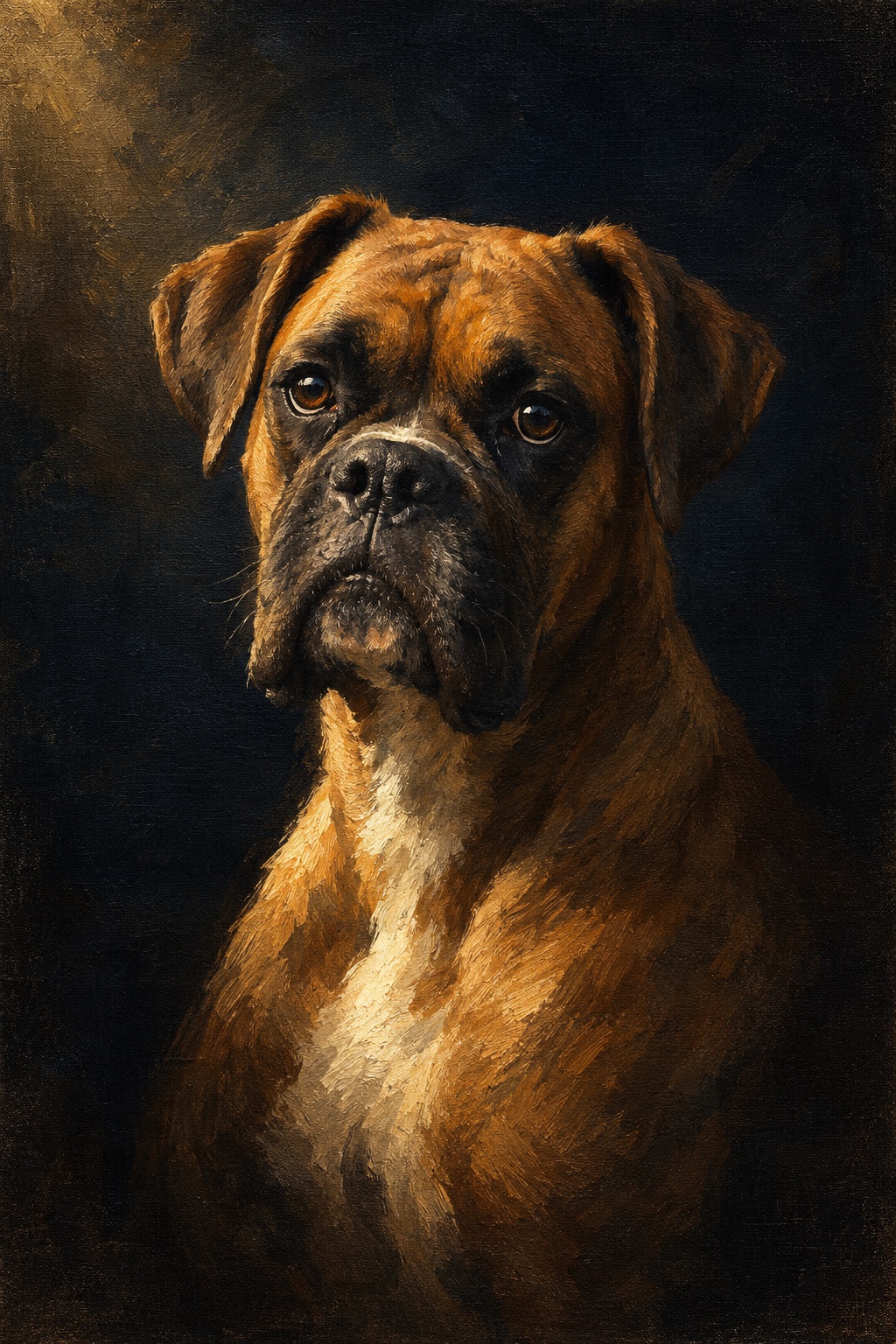 An oil-style boxer in the Midnight style