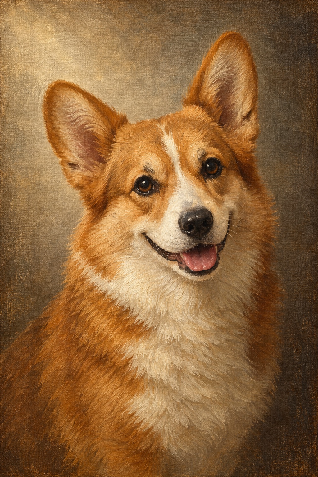 An oil-style corgi in the Legacy style
