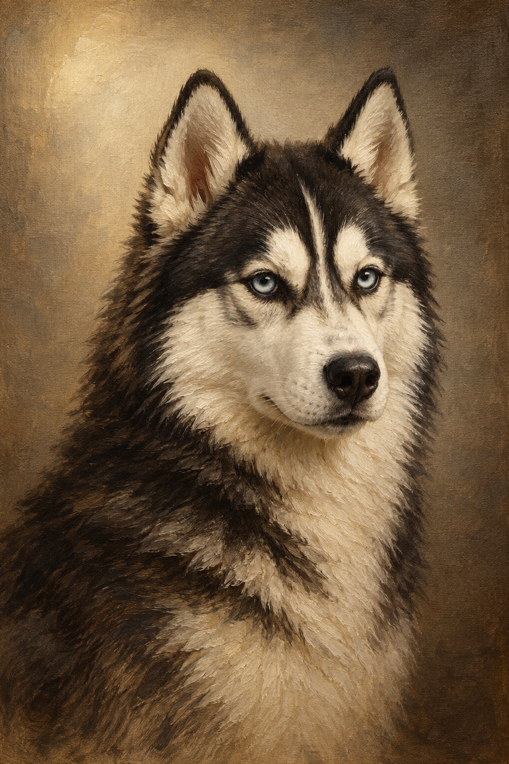An oil-style husky in the Legacy style