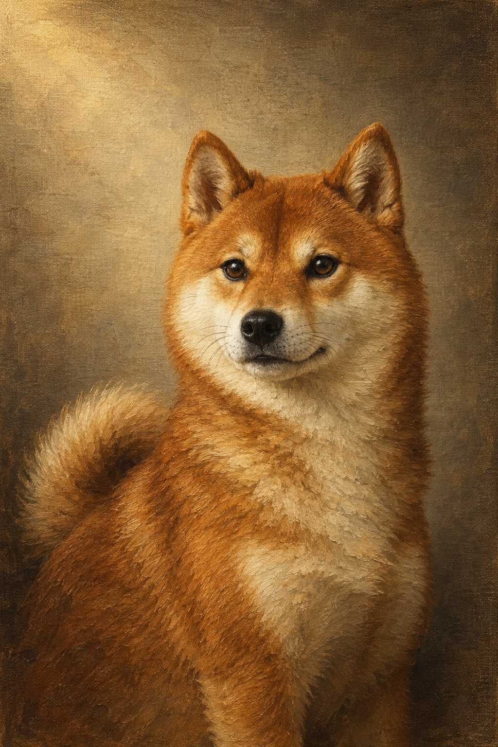 An oil-style shiba inu in the Legacy style