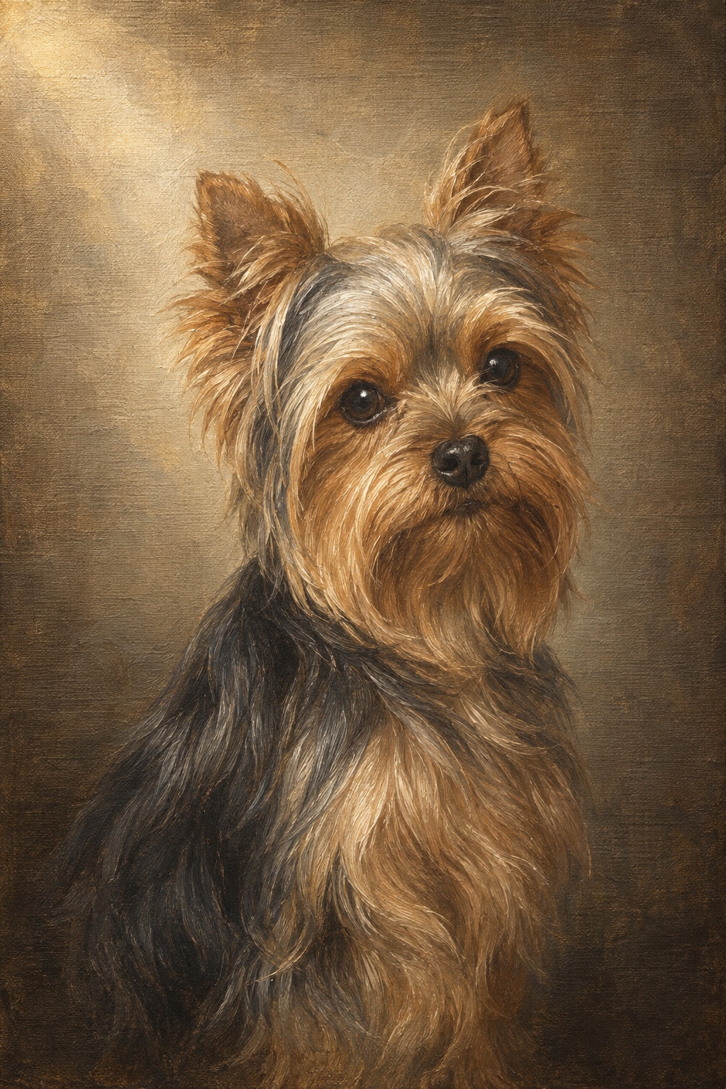 An oil-style yorkshire terrier in the Legacy style