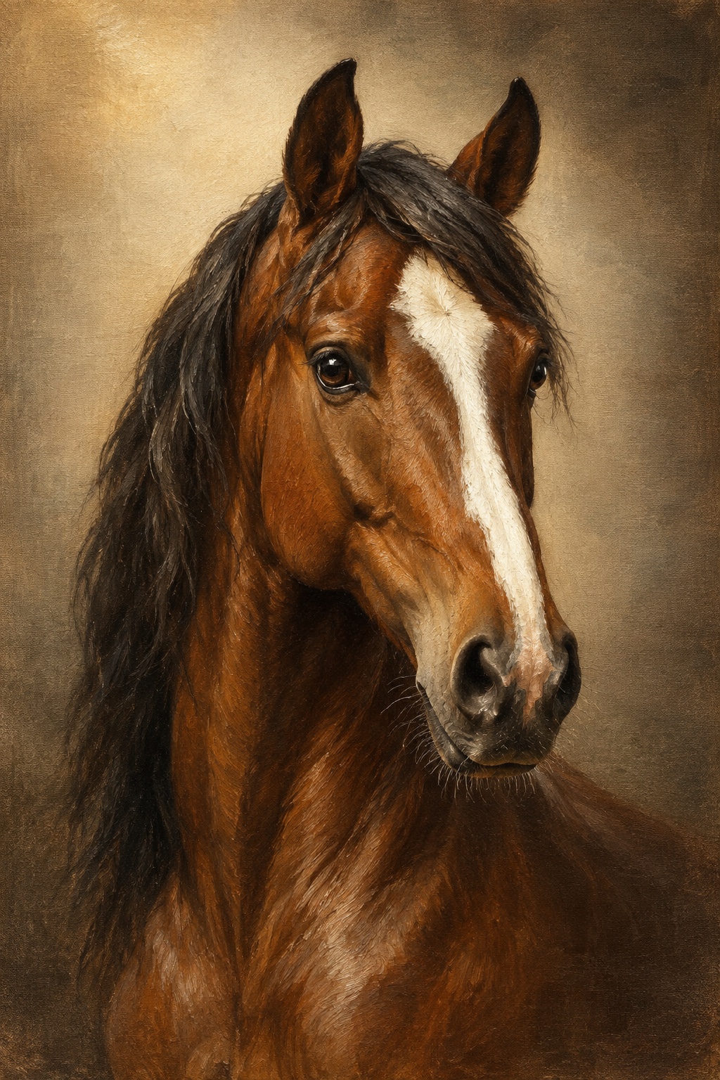 An oil-style horse in the Legacy style