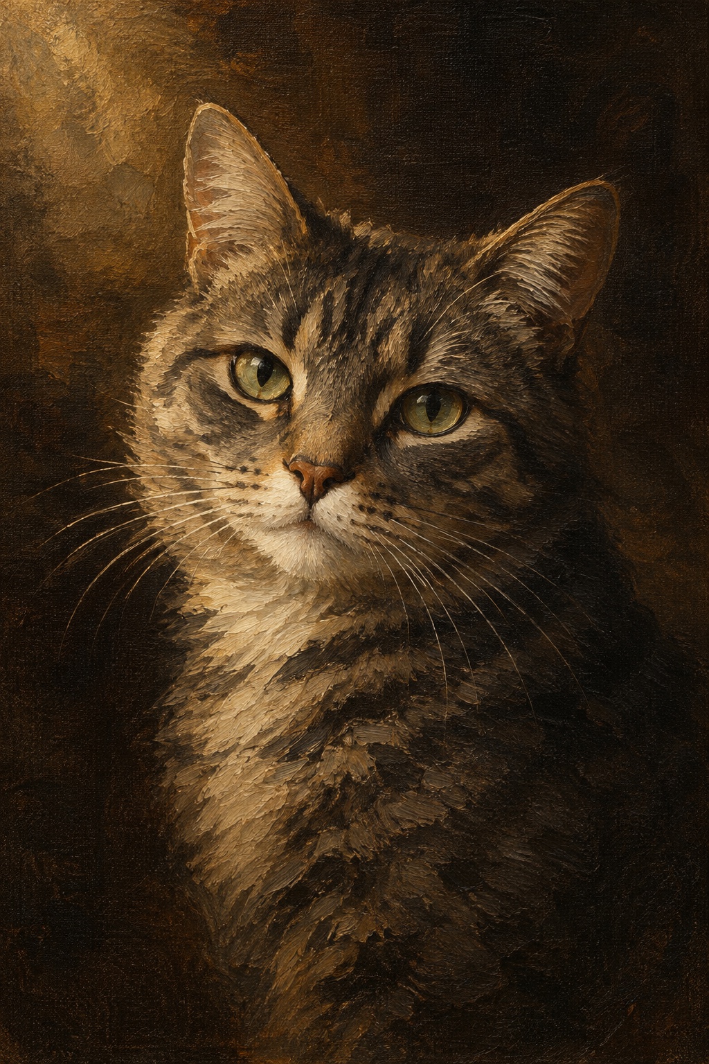 An oil-style memorial portrait of a dog
