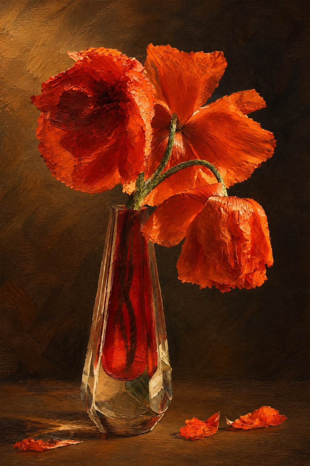 Bouquet, oil-style portrait