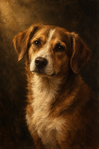 A dog portrait in the Atelier style