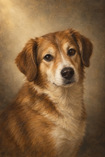 A dog portrait in the Legacy style