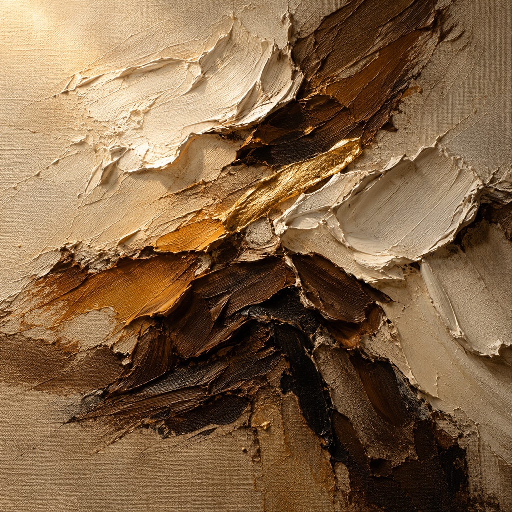 Close view of thick oil-style paint texture